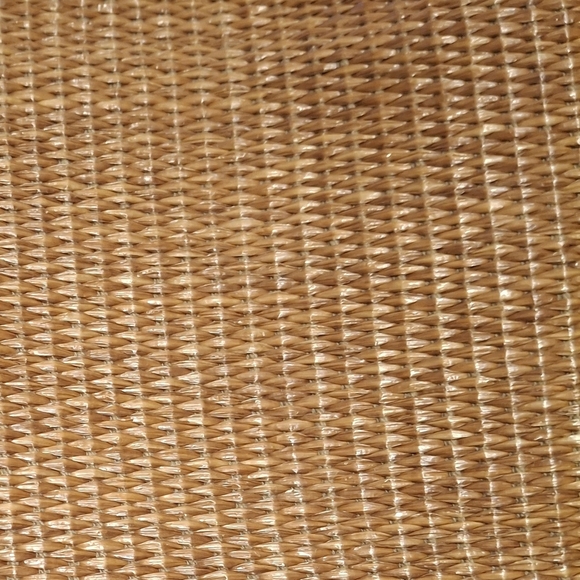 Fossil Key Per Tan Rattan and Brown Leather Woven Tote Bag 13x9 - Picture 4 of 16